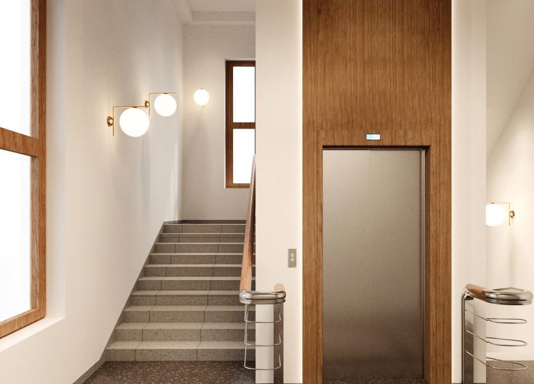 МФК Сотый: Вид главного лифтового холла